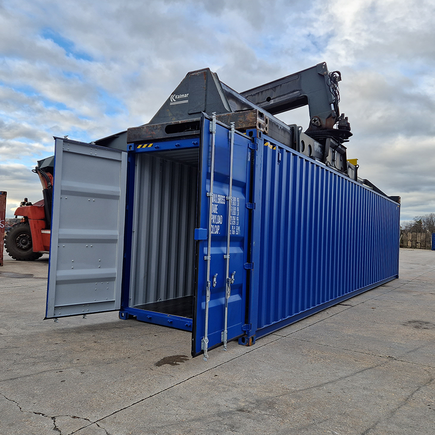 40 Fuß Container kaufen: 40-Fuß-Seecontainer auf Stellplatz