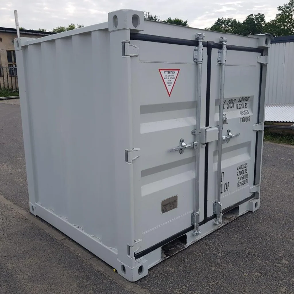 6 Fuß Container: kompakter Materialcontainer aus Stahl mit Doppelflügeltür