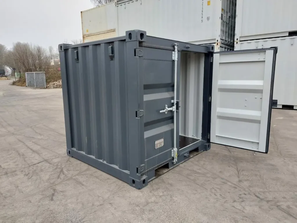 6 Fuß Container: kompakter Materialcontainer aus Stahl mit Doppelflügeltür