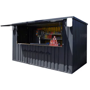 Barcontainer 4x2 XL Anthrazit RAL 7016 mit Verkaufsklappe