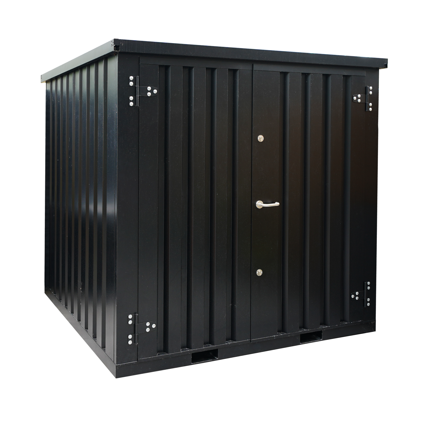 Lagercontainer 2x2 Schwarz RAL 9005 mit Doppelflügeltür