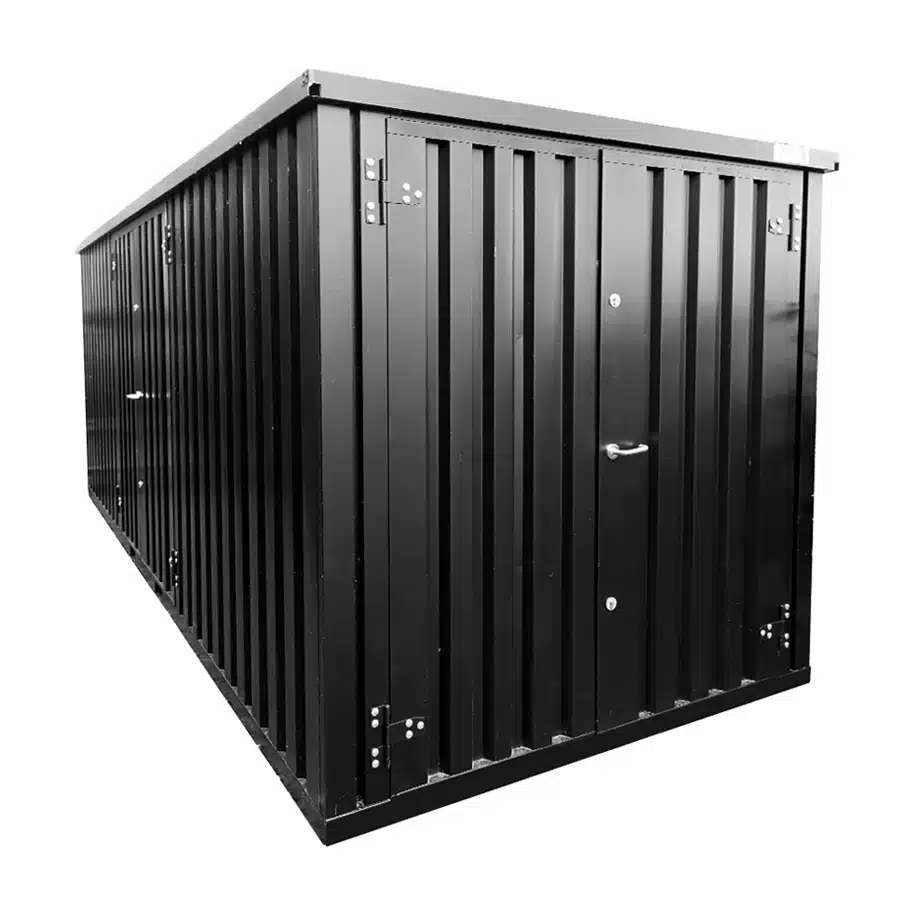 Großer Lagercontainer 5x2 Schwarz RAL 9005